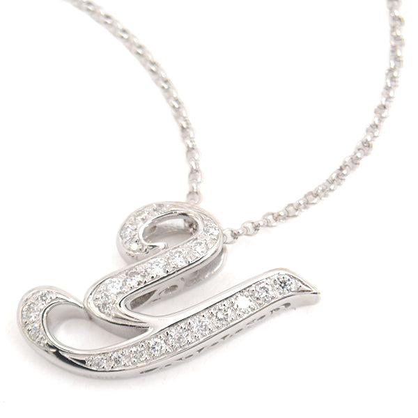 YUKIZAKI K18WG Diamond Initial Y Necklace White Gold