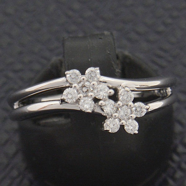 Tasaki Diamond Flower Design Ring 12 K18WG White Gold