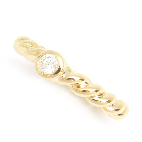 Tiffany & Co 750YG Diamond Twist Ring 12.5 Yellow Gold