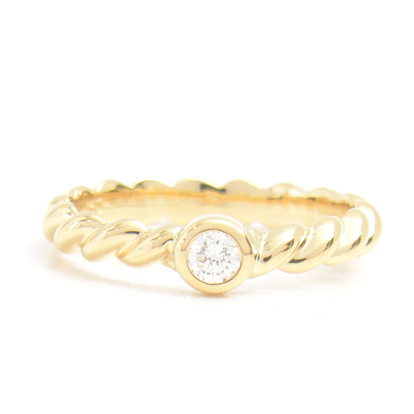 Tiffany & Co 750YG Diamond Twist Ring 12.5 Yellow Gold