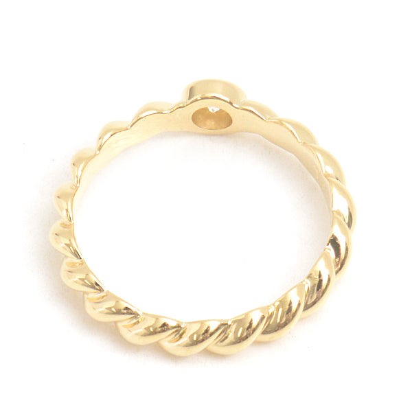 Tiffany & Co 750YG Diamond Twist Ring 12.5 Yellow Gold