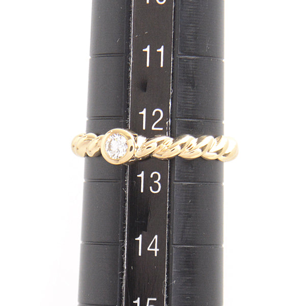 Tiffany & Co 750YG Diamond Twist Ring 12.5 Yellow Gold