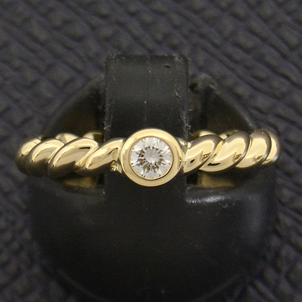 Tiffany & Co 750YG Diamond Twist Ring 12.5 Yellow Gold