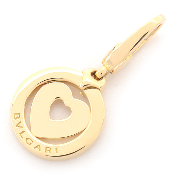 Bvlgari 750YG Yellow Gold Tondo Heart Pendant Charm