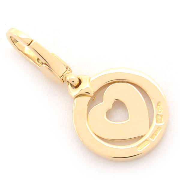 Bvlgari 750YG Yellow Gold Tondo Heart Pendant Charm