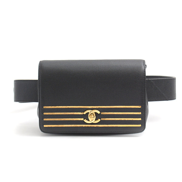 Chanel Caviar Skin Waist Bag Black