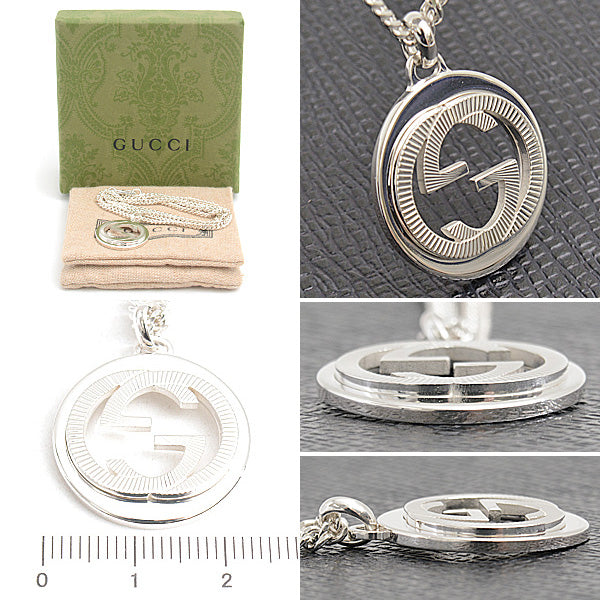 Gucci Interlocking G Silver Chain Necklace Ag925 in Great Condition