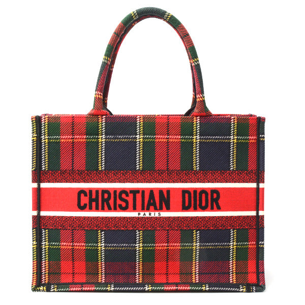 Christian Dior Book Tote Check Canvas Handbag Isetan Shinjuku Limited in Great Condition