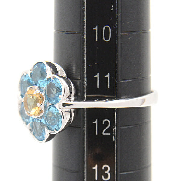 Ponte Vecchio Flower Motif Tourmaline Ring 750WG in Great Condition