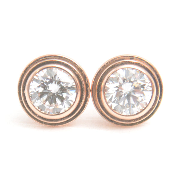 Cartier 750PG Diamond Earrings Pink Gold in Great Condition