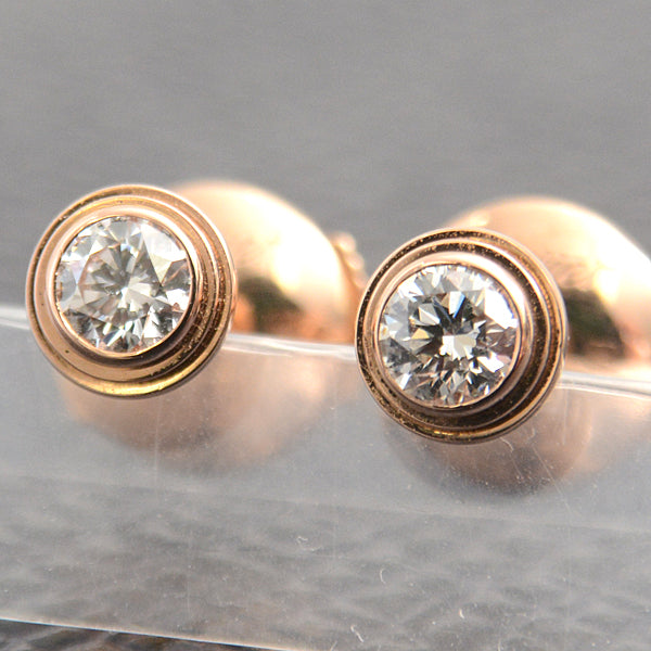 Cartier 750PG Diamond Earrings Pink Gold in Great Condition