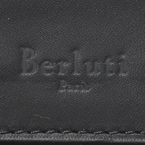 Berluti Men's Calf Leather Calligraphy Double Zipper Travel Wallet