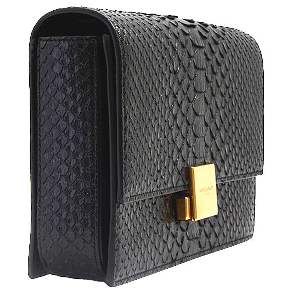 Yves Saint Laurent Python Clutch Bag Black