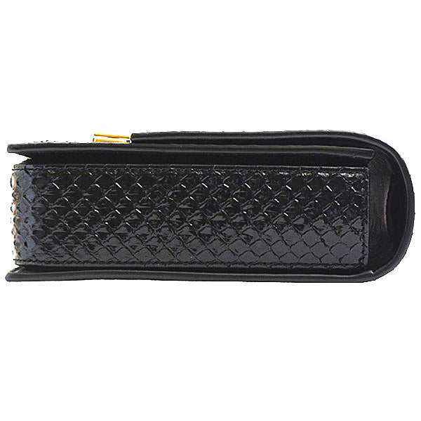 Yves Saint Laurent Python Clutch Bag Black