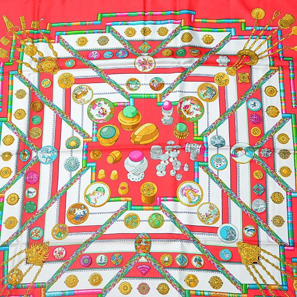 Hermes Silk Scarf 90cm Red Petite Main in Great Condition