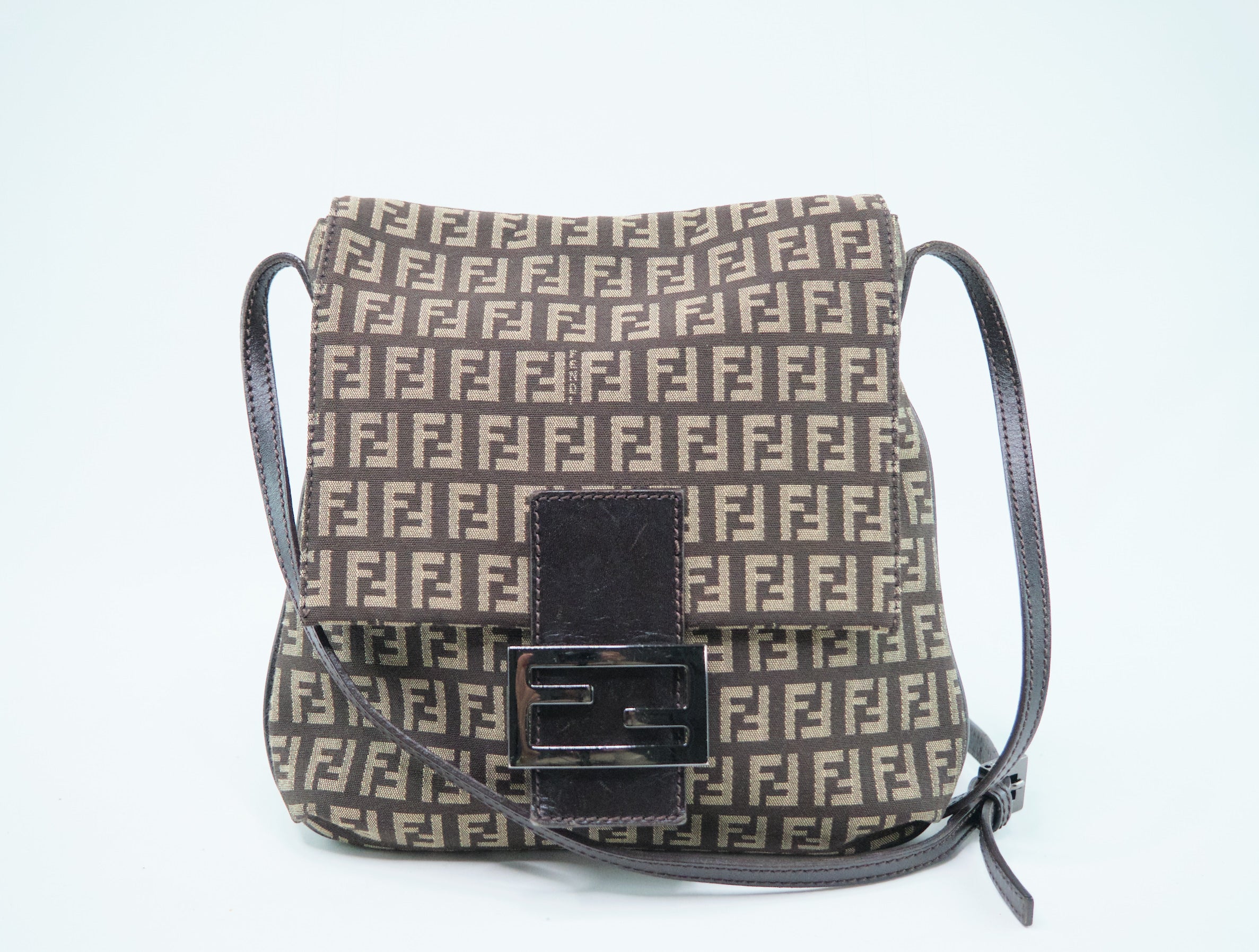 Fendi Zucchino Canvas Crossbody Bag Canvas Crossbody Bag in Very Good Condition