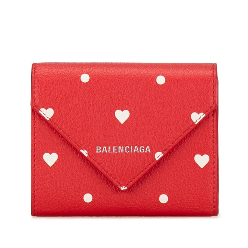 Balenciaga Leather Paper Mini Wallet Heart Bifold in Very Good Condition