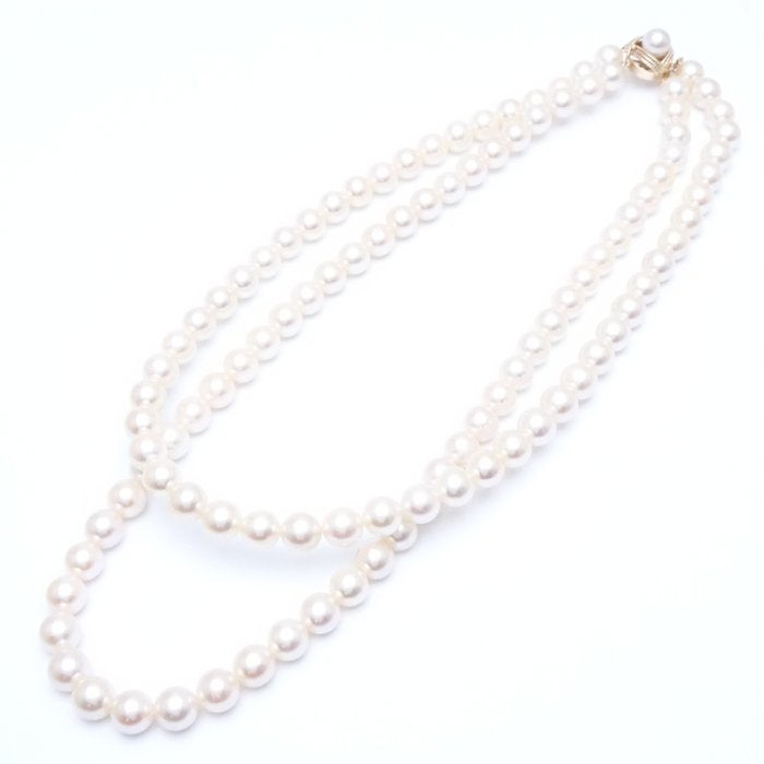 Akoya Pearl Necklace 2-Strand K14PG Pink Gold