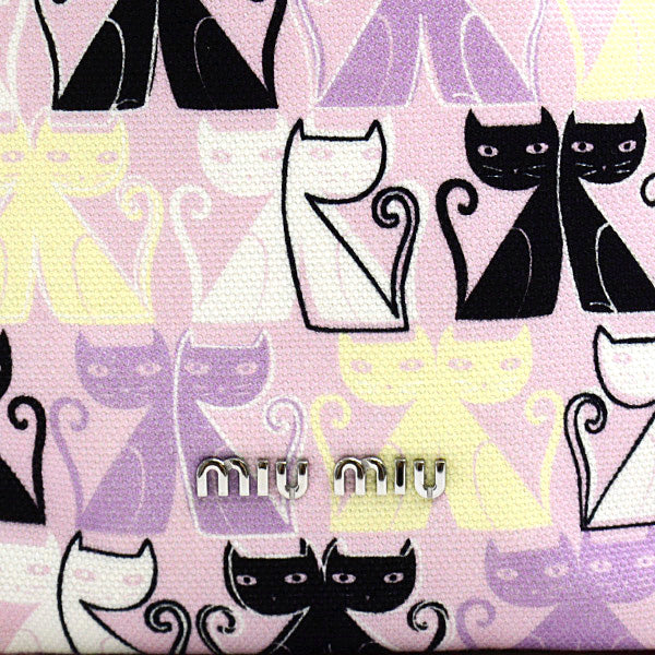 Miu Miu Cotton Canvas Cat Pouch in Great Condition