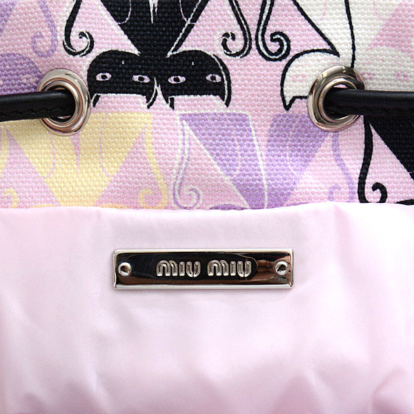 Miu Miu Cotton Canvas Cat Pouch in Great Condition