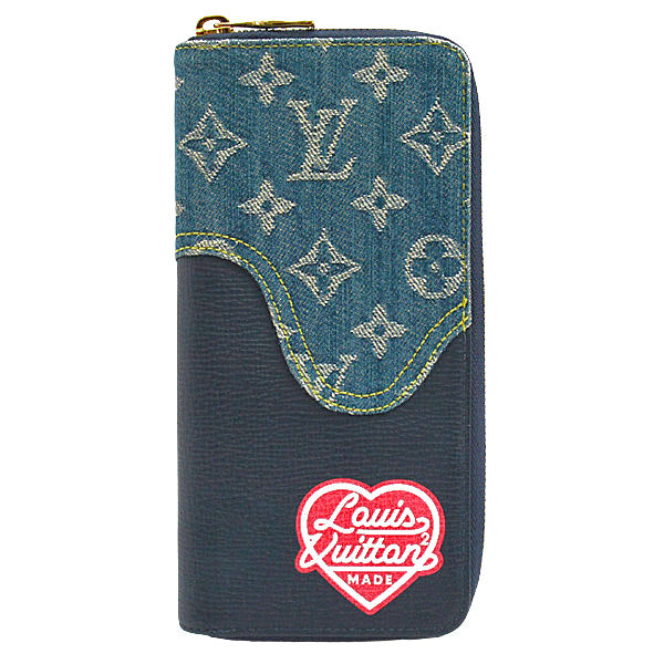 Louis Vuitton Monogram Denim Zippy Wallet Vertical M81107