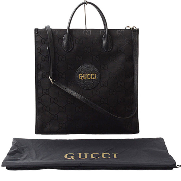 Gucci Off The Grid 2WAY Medium Tote Bag GG Nylon Black 630355 in Great Condition