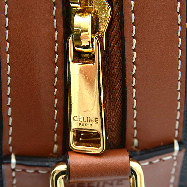 Celine Vertical Boston Bag 2WAY Triomphe Canvas Calfskin