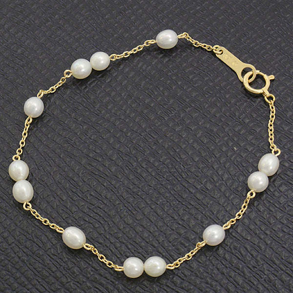 Tasaki K18 Freshwater Pearl Bracelet Yellow Gold