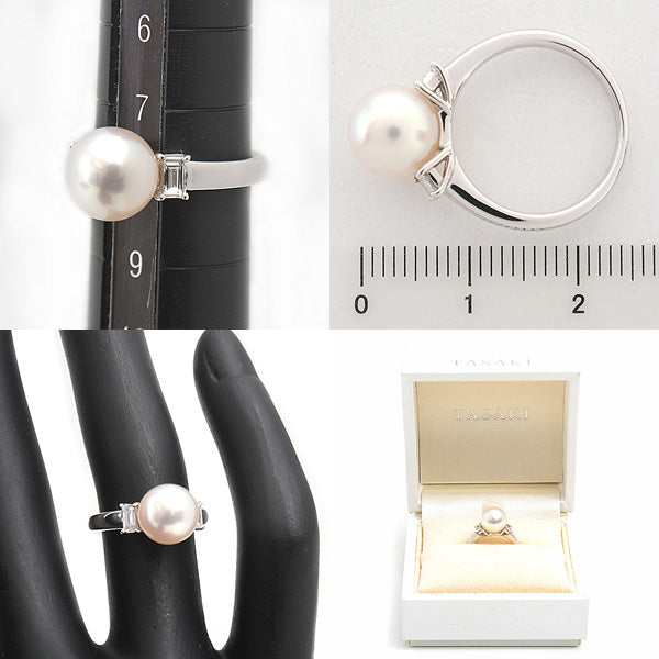 Tasaki Pearl Diamond Ring 750WG 18ct White Gold