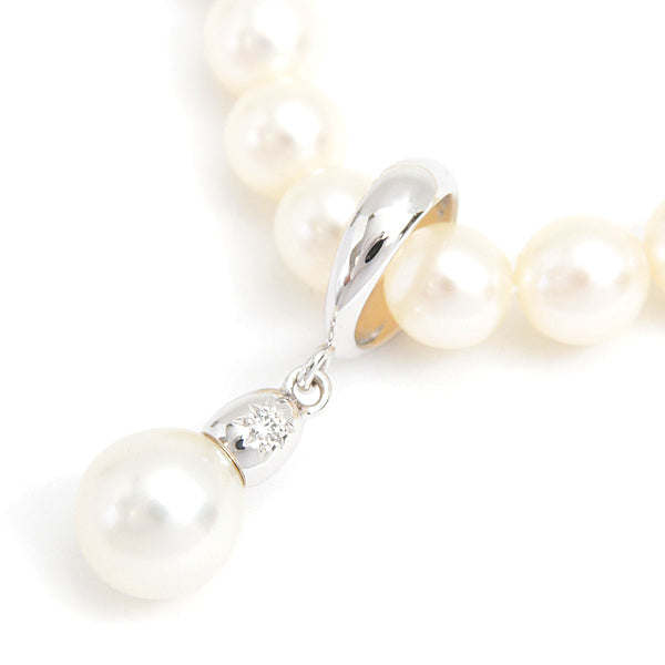 Tasaki K18WG Pearl Necklace Diamond Pendant