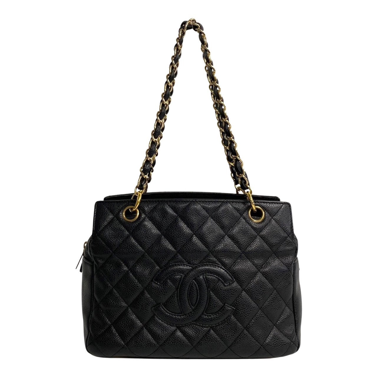 Chanel CC Quilted Caviar Chain Shoulder Bag Leather Shoulder Bag in Good condition