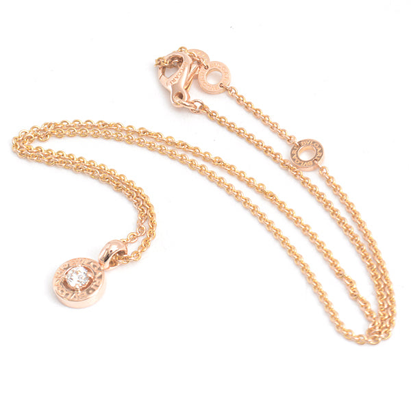 Bvlgari 750PG Diamond Necklace Pink Gold