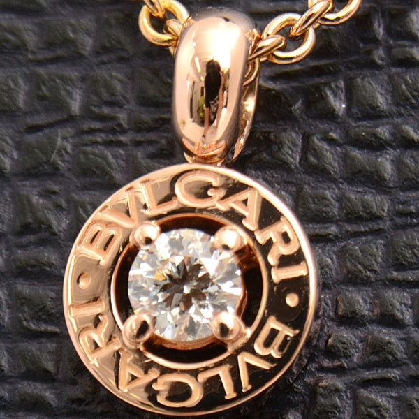 Bvlgari 750PG Diamond Necklace Pink Gold