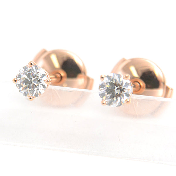 Tiffany & Co 750PG Diamond Solitaire Earrings in Great Condition