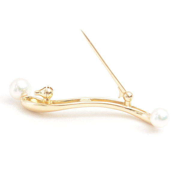 Mikimoto K18 Pearl Brooch for Women in Great Condition