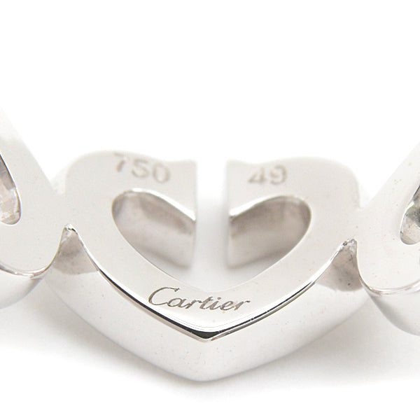 Cartier 750WG Diamond C Heart Ring White Gold in Great Condition