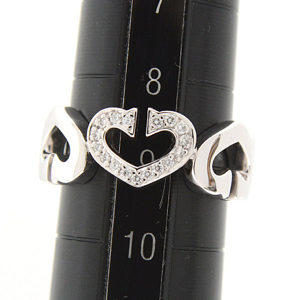 Cartier 750WG Diamond C Heart Ring White Gold in Great Condition