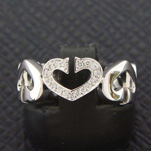 Cartier 750WG Diamond C Heart Ring White Gold in Great Condition