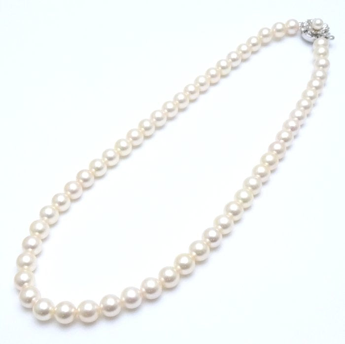 Akoya Pearl Necklace Silver 7.5-7.9mm