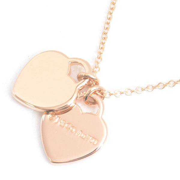 Tiffany & Co Double Heart Necklace Pink Gold 750PG