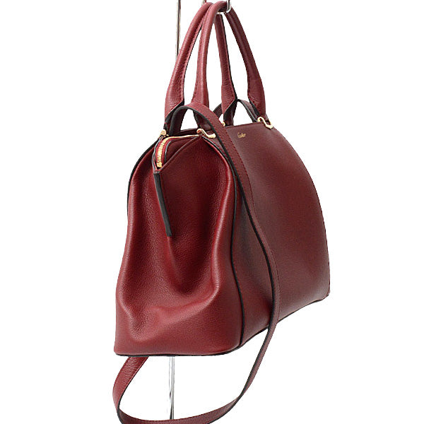 Cartier Leather C de SM 2WAY Handbag Bordeaux in Great Condition