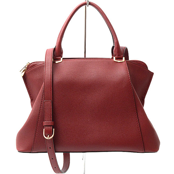 Cartier Leather C de SM 2WAY Handbag Bordeaux in Great Condition