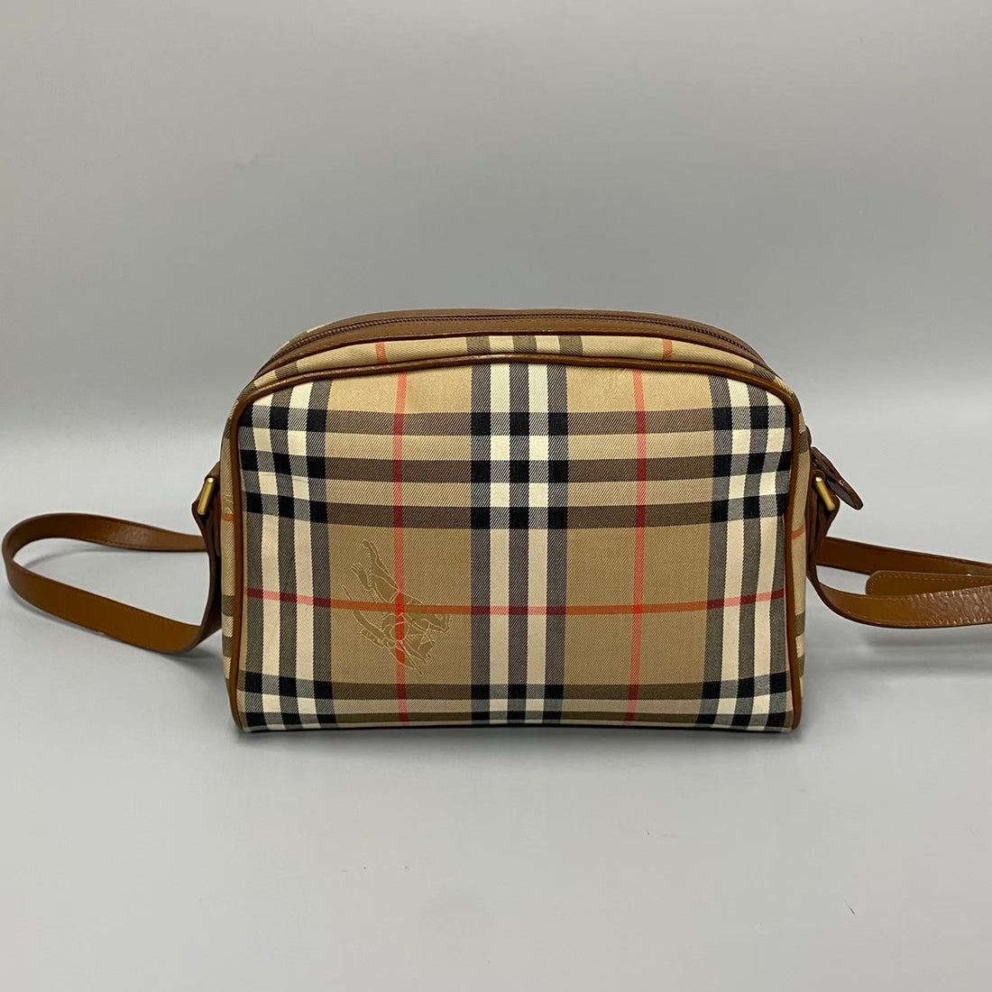 Burberry Haymarket Check Crossbody Bag  Canvas Crossbody Bag in Very Good Condition