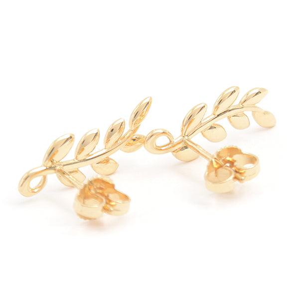 Tiffany & Co Olive Leaf Climber Earrings 750YG Yellow Gold in Great Condition