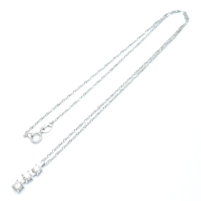 K18WG White Gold Diamond Necklace 0.30ct