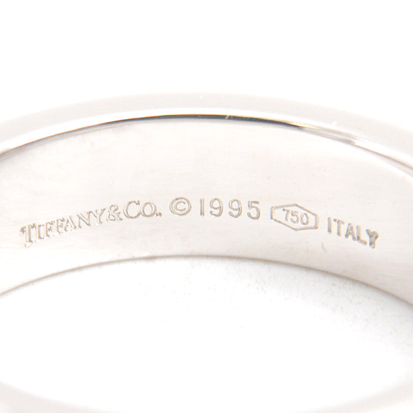 Tiffany & Co Atlas 3P Diamond Ring 14 White Gold in Great Condition