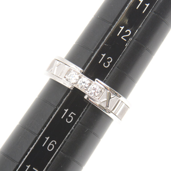 Tiffany & Co Atlas 3P Diamond Ring 14 White Gold in Great Condition