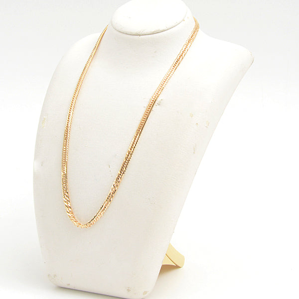 K18 12-Sided Triple Cut Chain Necklace Yellow Gold in Great Condition