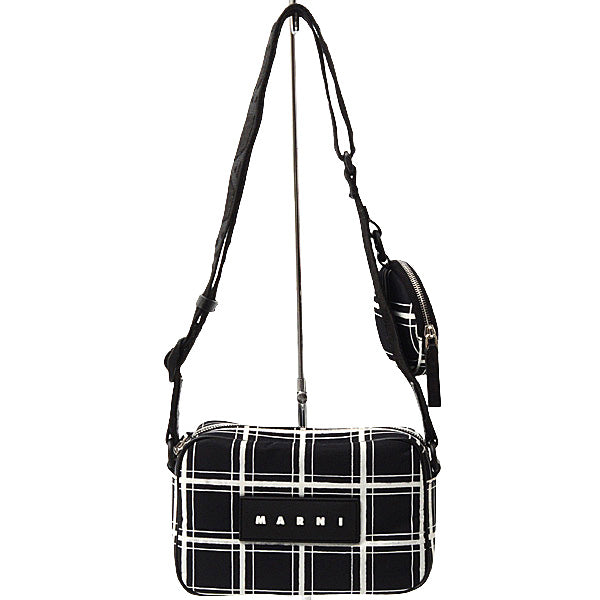 Marni Unisex Camera Shoulder Bag Monochrome Check in Great Condition