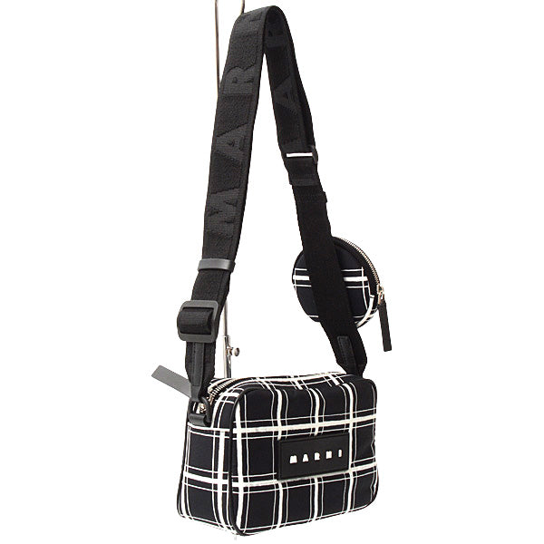 Marni Unisex Camera Shoulder Bag Monochrome Check in Great Condition